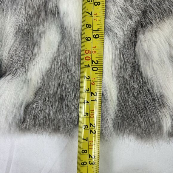 Adrienne Landau Fur Coat White Grey Soft Pure Rabbit Women's XL - Picture 9 of 16